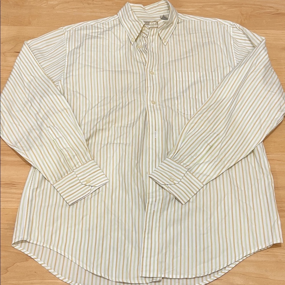 Preswick & Moore Men's‎ Cream Striped Button Down Shirt